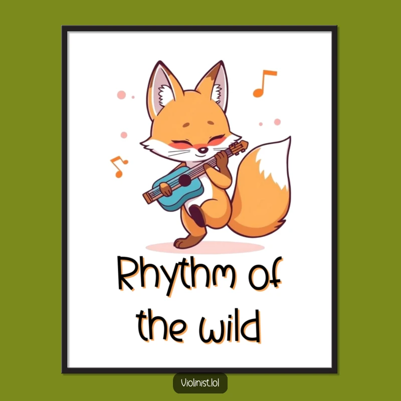 Funny Fox Music Poster A Determined Player's Art, Perfect Funny Gift