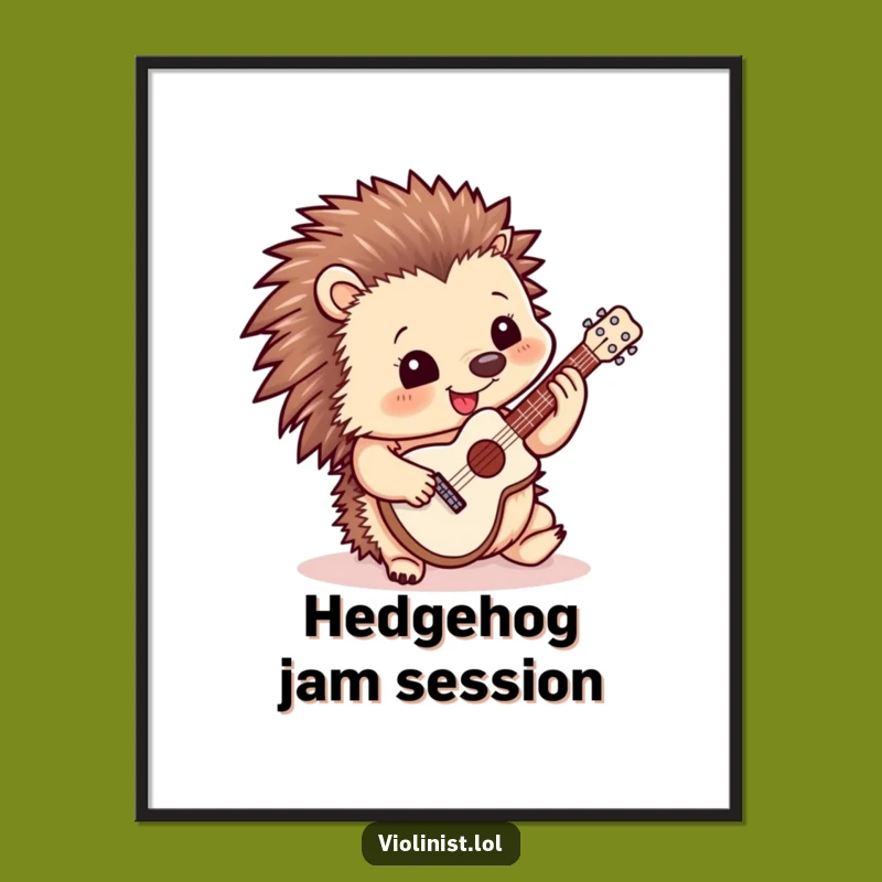 Funny Hedgehog Guitar Poster: Rock Your Walls with This Hilarious Art