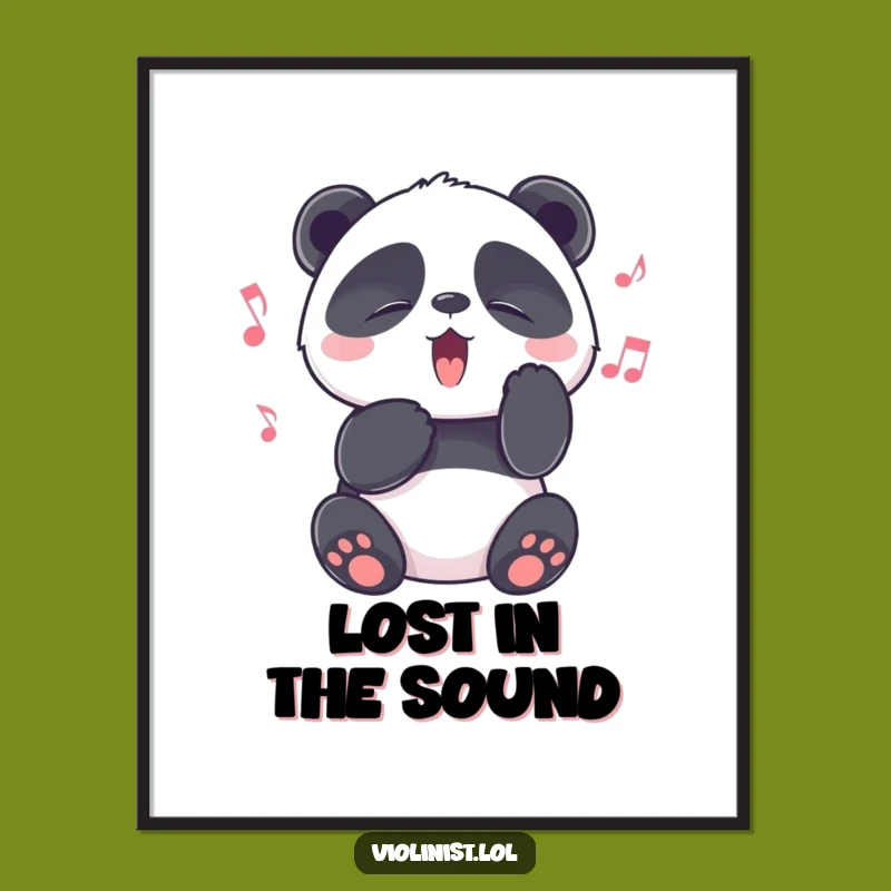 Funny Panda Melancholy Poster: Artful Decor for Music Lovers