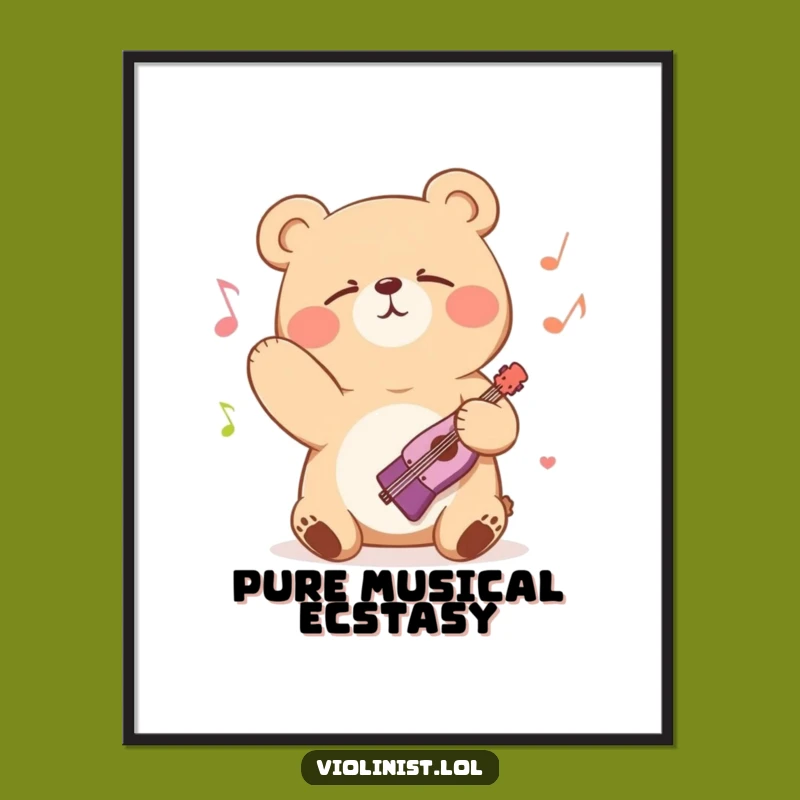 Funny Bear Musical Bliss Poster: Artful Decor for Music Lovers