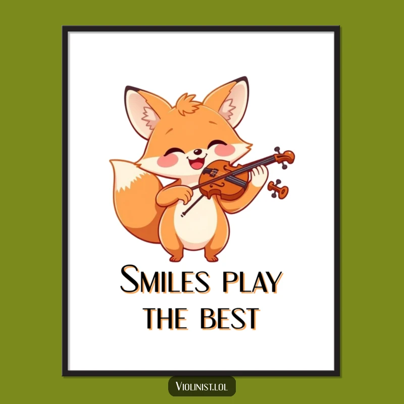Funny Fox Violin Poster: Happiness and Music as a Funny Gift