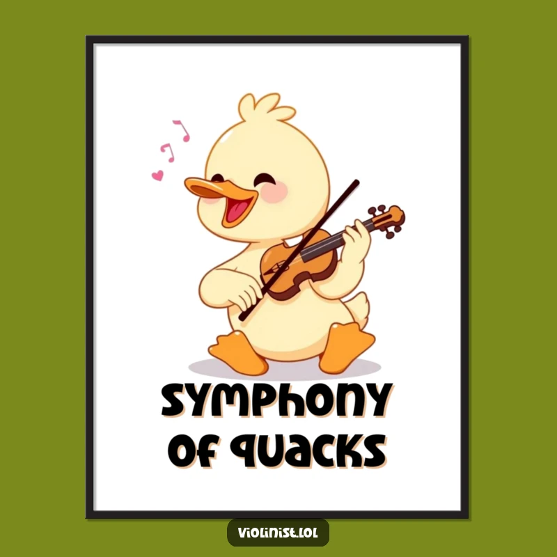 Funny Duck Violinist Poster: Decorate with Musical Merriment, a Great Gift