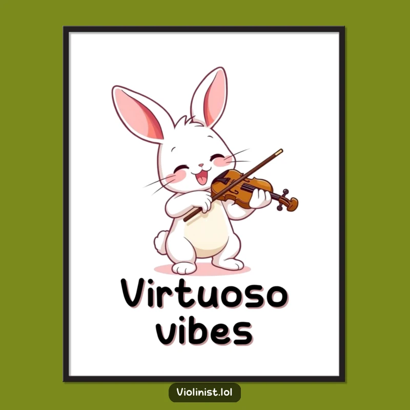 Funny Bunny Violinist Poster - Joyful Melody Wall Art