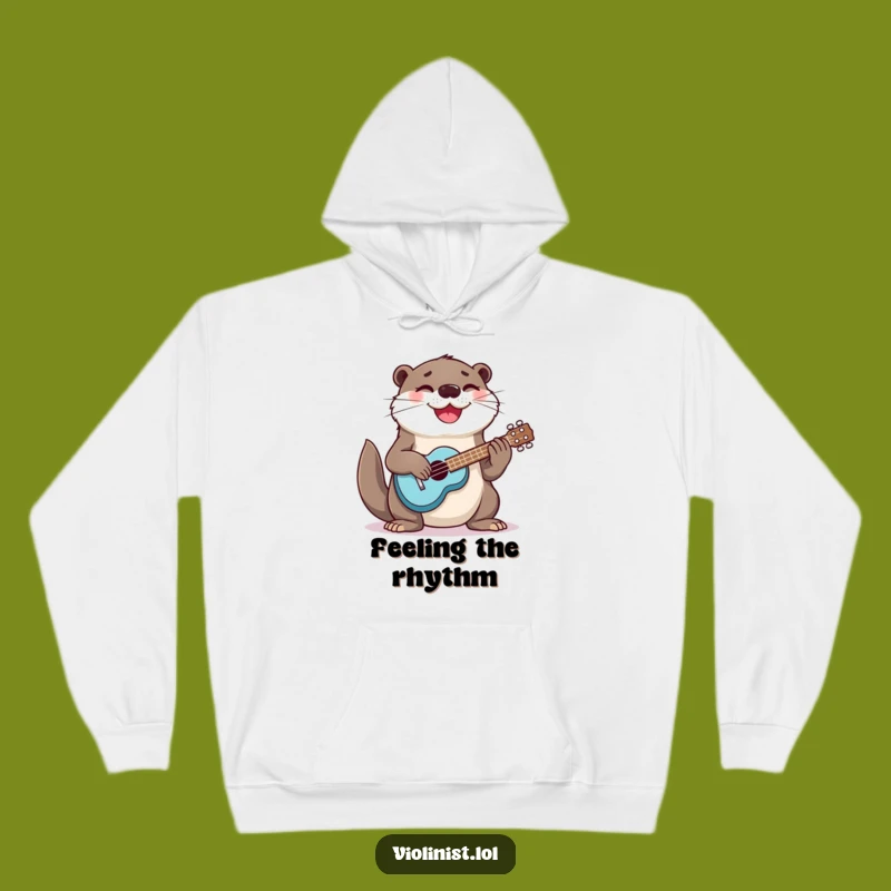 Cozy Funny Otter Ukulele Hoodie: Strumming Good Times Guaranteed!