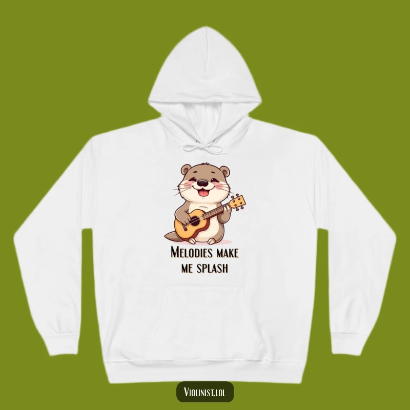 Cozy Funny Playful Otter Hoodie: Jam Out in Comfort with This Musical Design