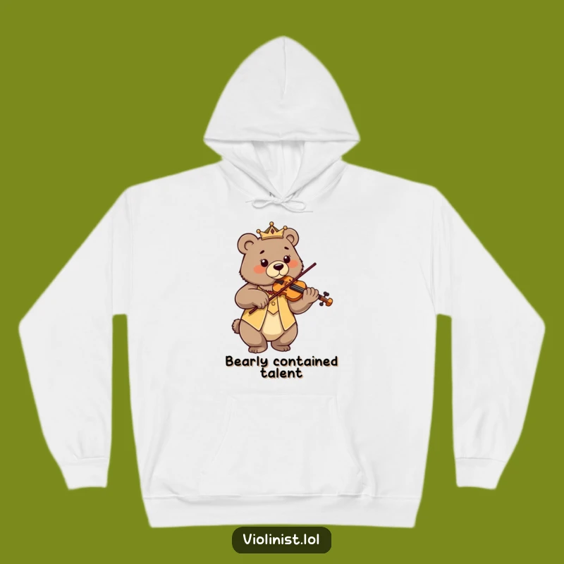 Funny Bear Violin Hoodie: Stay Cozy in Regal Style with This Funny Gift
