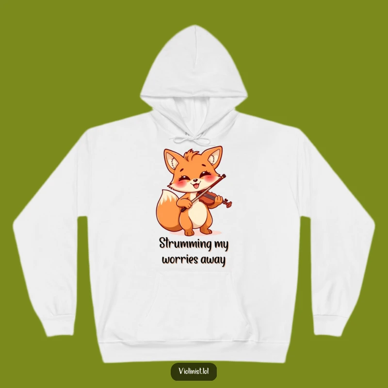 Funny Fox Violinist Hoodie: Cozy Warmth with a Cheerful Musician Playing Flair, Ideal Gift!
