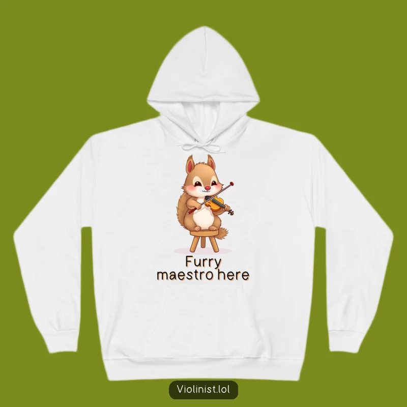 Funny Squirrel Musician Hoodie A Balanced Performer On Stool, Perfect Funny Gift