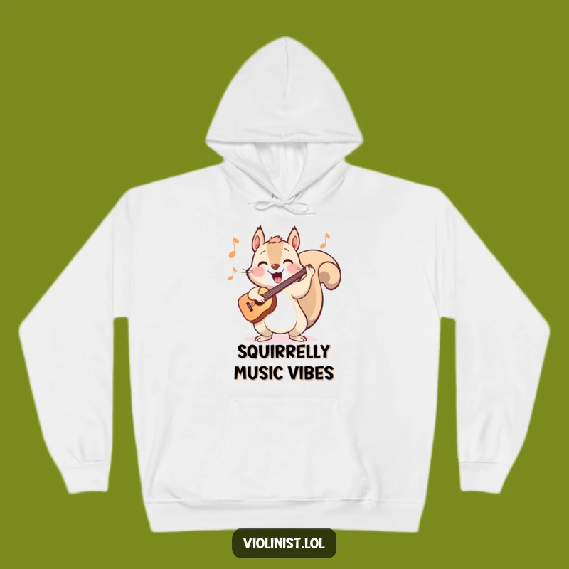Funny Squirrel Violinist Hoodie: Cozy Beats and Head Bops, Perfect Gift!
