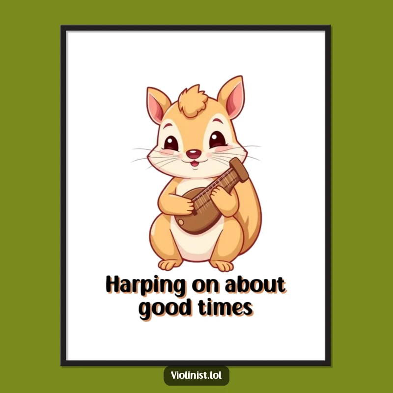Free Printable Squirrel Harp Wall Art: Whimsical Musical Art for a Charming Home Decor