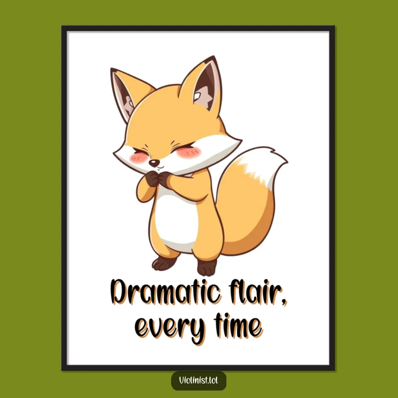 Free Printable Wall Art: Dramatic Fox Bow Flourish Decor