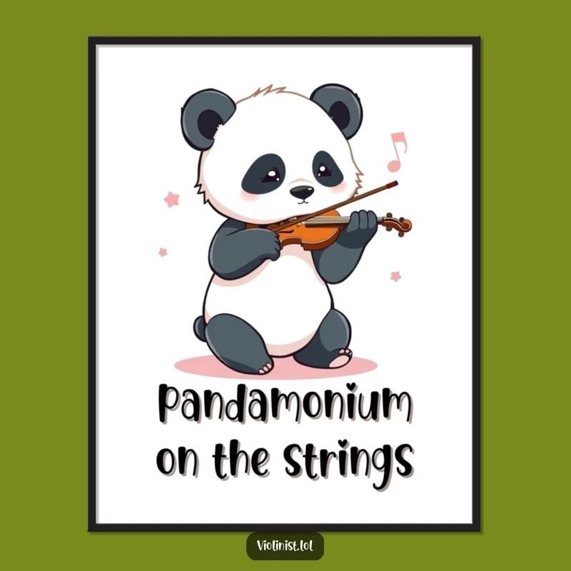 Free Printable Wall Art: Funny Panda Violinist, Humorous Downloadable Decor for Music Lovers
