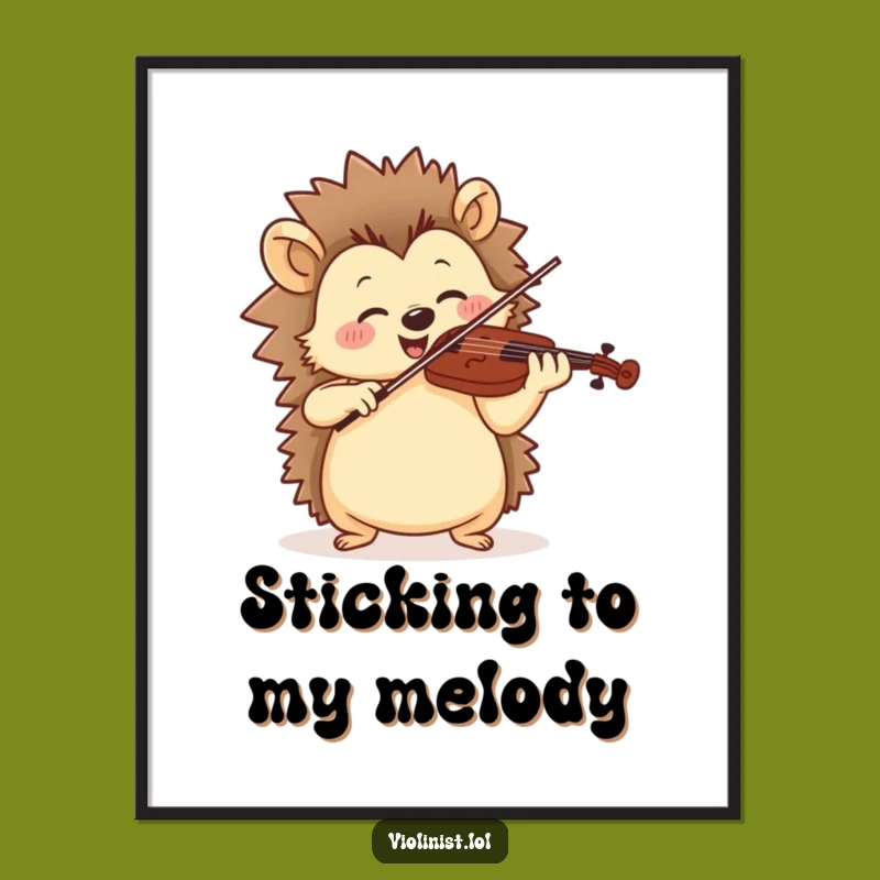 Free Printable Wall Art: Jolly Hedgehog Violinist, Fun Rhythm, Downloadable Art Gift!