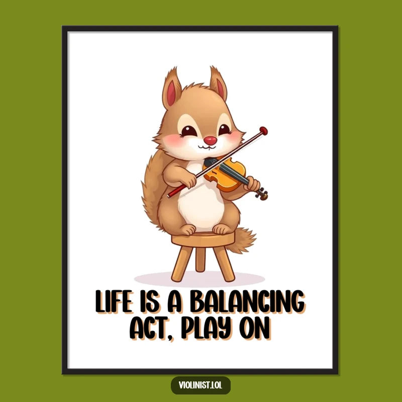 Free Printable Wall Art: Squirrel Violinist for a Whimsical Downloadable Gift