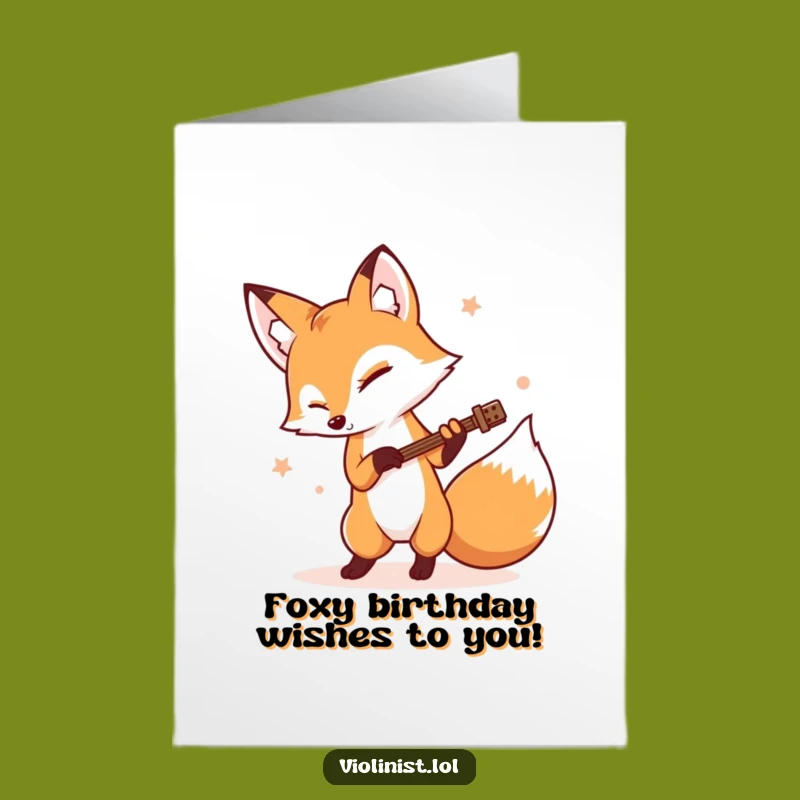 Free Printable Birthday Card: Rhythmic Fox Musician, Funny Downloadable Gift