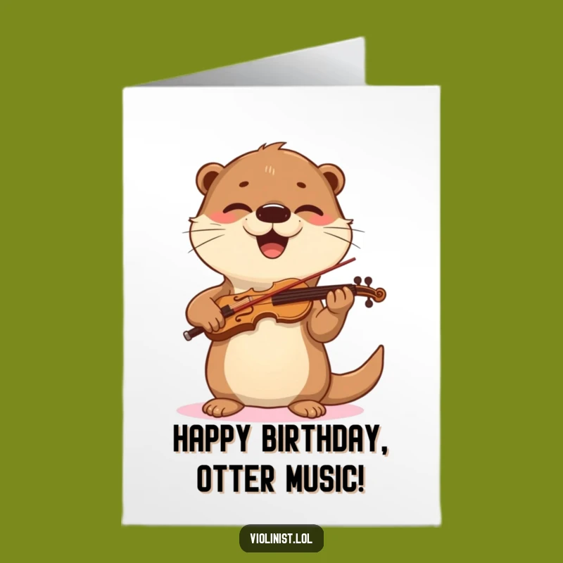 Free Printable Otter Violin Birthday Card - Joyful Downloadable Music Greeting