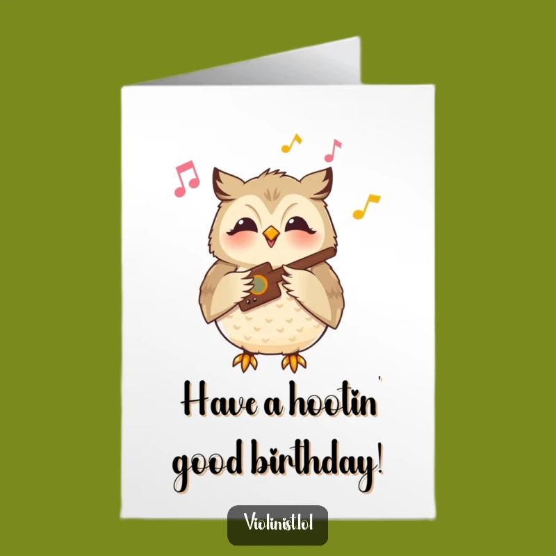 Free Printable Owl Birthday Card: Melodious Hoot Downloadable Gift for Music Lovers