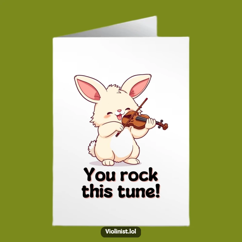 Free Printable Bunny Congratulations Card: Musical Triumph Funny Serenade Downloadable Gift