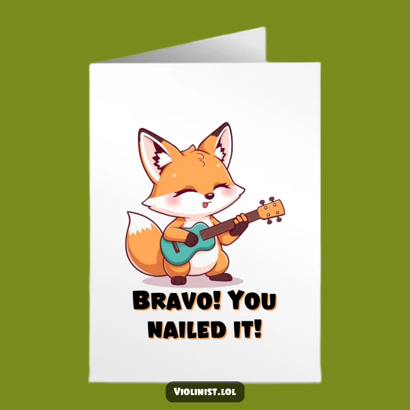 Free Printable Congrats Card: Fox's Epic Solo Funny Downloadable Gift
