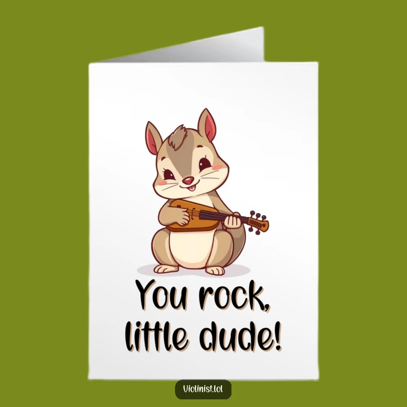 Free Printable Congrats Card: Squirrel Fiddle Champion Funny Downloadable Gift