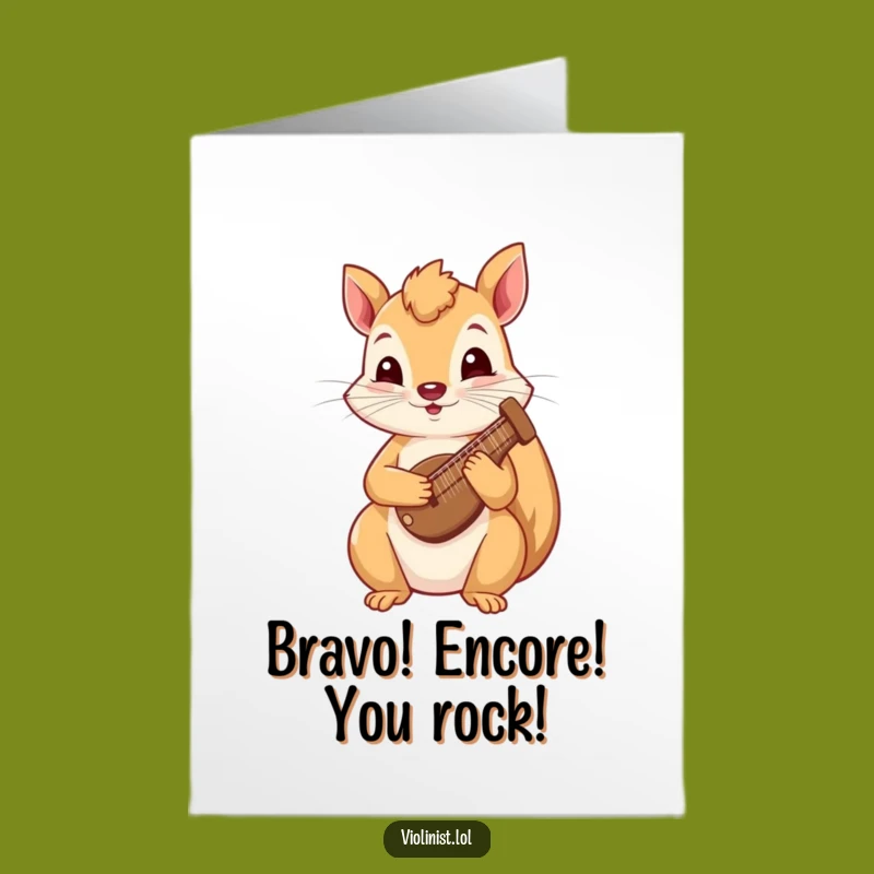 Free Printable Squirrel Harp Congrats Card: A Melodious Way to Celebrate Success