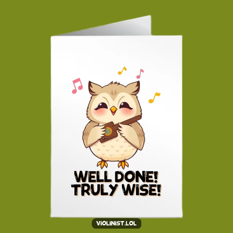 Free Printable Owl Congrats Card: Serene Melody Downloadable for Achievements