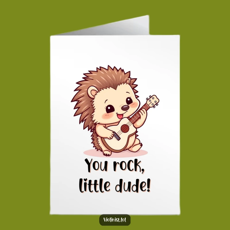 Free Printable Hedgehog Congrats Card: Mini Guitar Ace Downloadable Gift