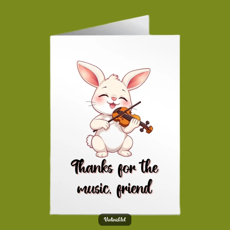 Free Printable Thank You Card: Blissful Bunny Music, Funny Downloadable Gift Idea
