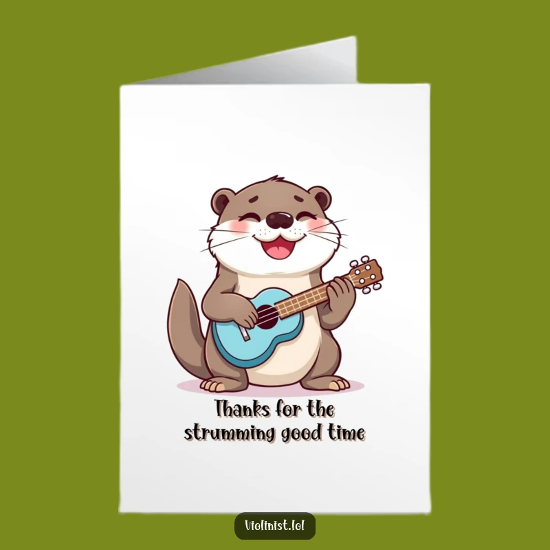 Free Printable Thank You Card: Otter's Musical Thanks, Funny Downloadable Gift for Gratefulness