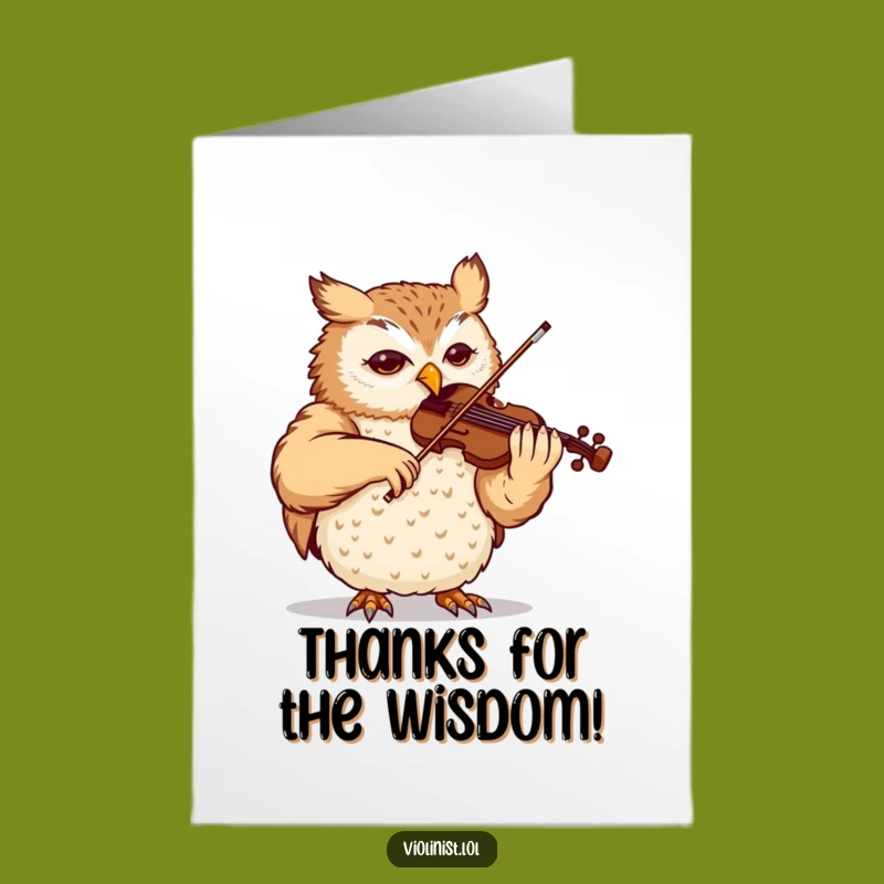 Free Printable Thank You Card: Owl's Violin Serenade - Funny Downloadable Musical Gratitude