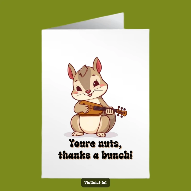 Free Printable Thank You Card: Squirrel's Fiddle Tune Funny Downloadable Gift