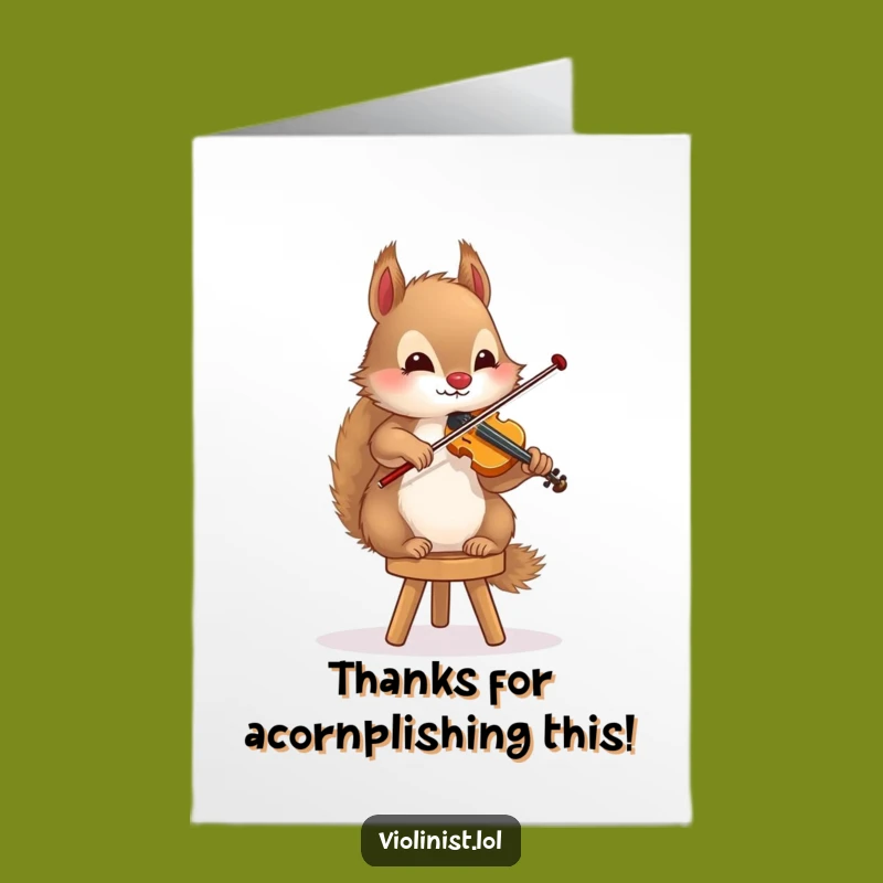 Free Printable Thank You Card: Squirrel Violinist for a Grateful Downloadable Gift