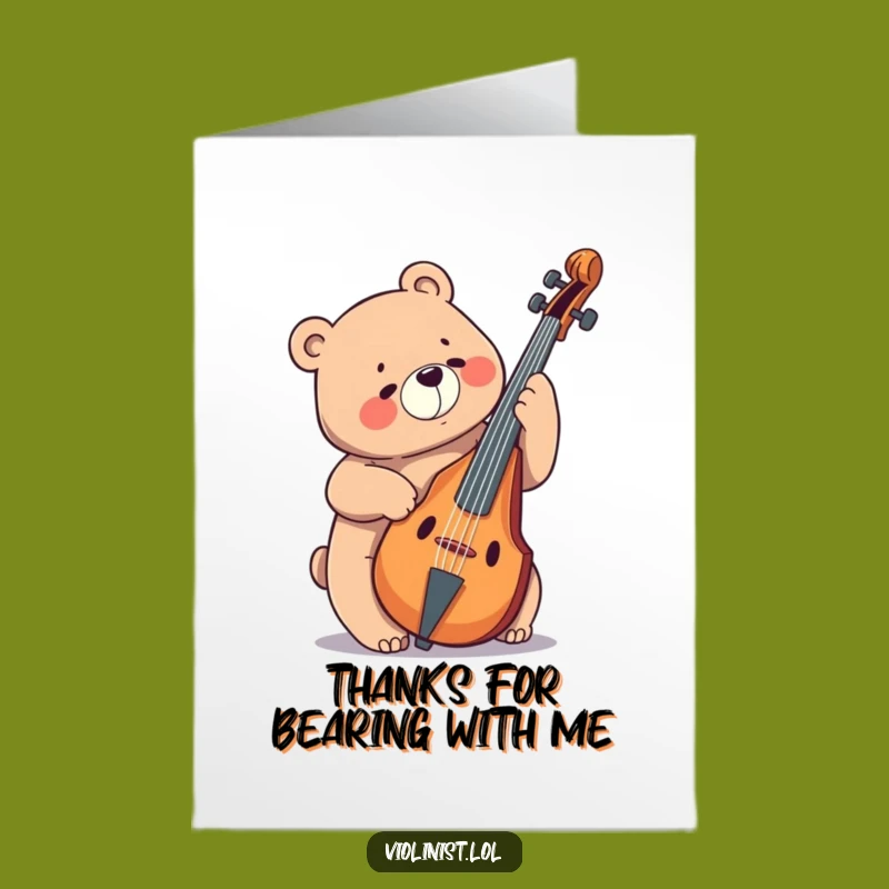 Free Printable Thank You Card: Bear's Musical Thanks, Funny Downloadable Gift for Gratitude