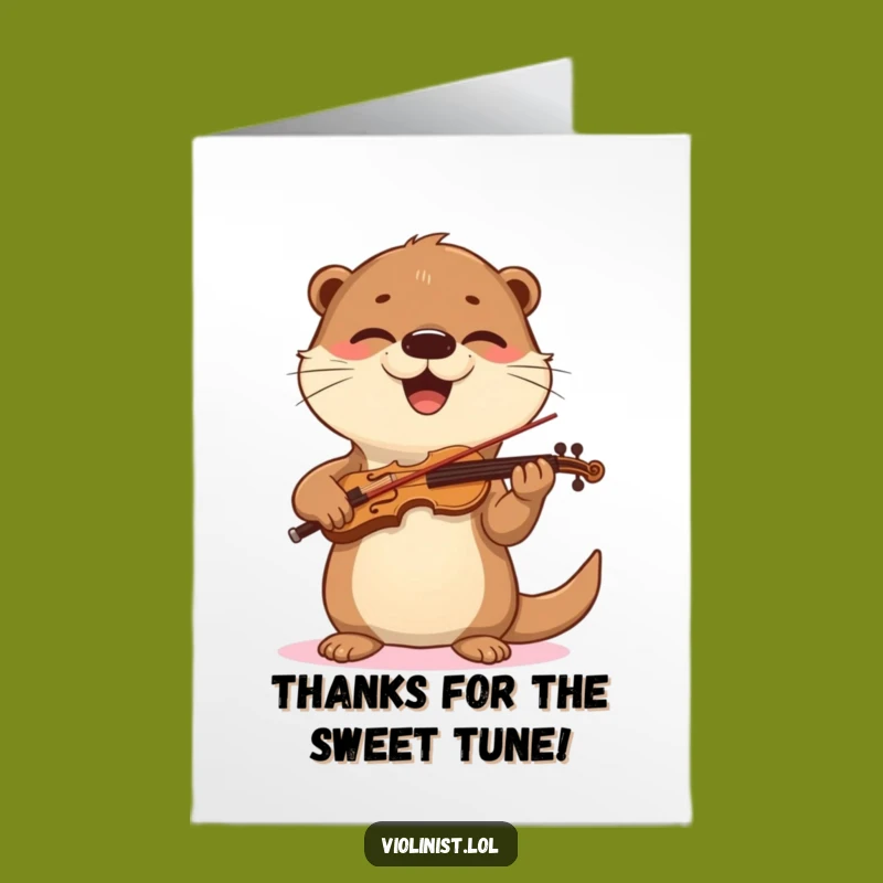 Free Printable Otter Violin Thank You Card - Joyful Downloadable Music Greeting