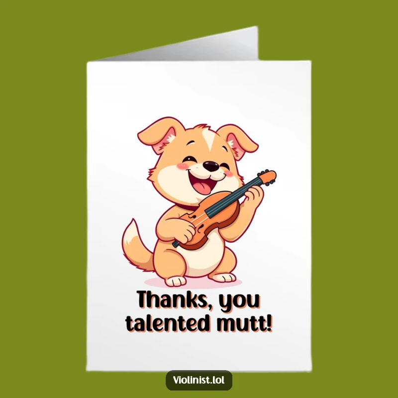 Free Printable Dog Violinist Thank You Card: A Symphony of Gratitude for You!