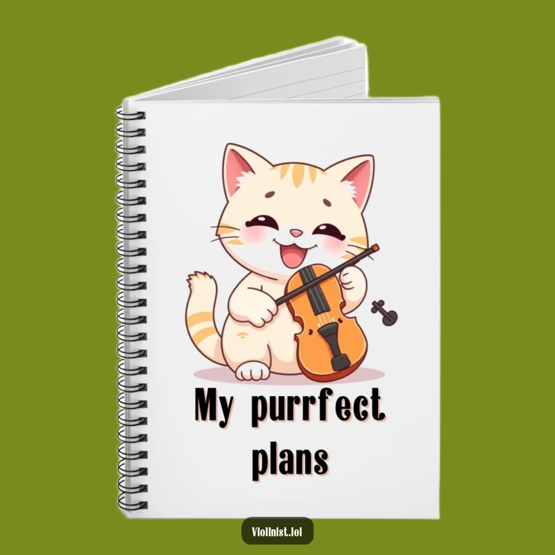 Funny Cat Violinist Notebook A Smiling Musician's Journal, Perfect Funny Gift