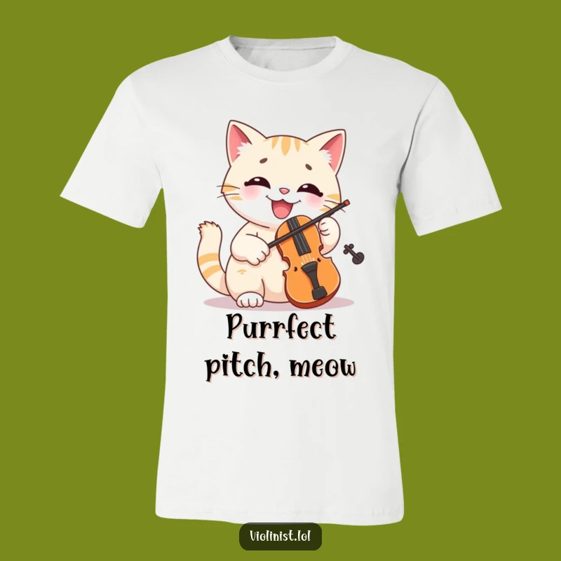 Funny Cheerful Cat Violinist T-Shirt A Joyful Musician, Perfect Funny Gift