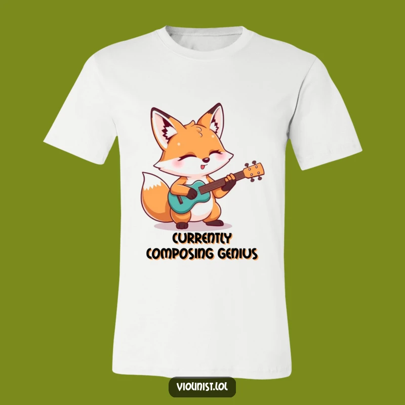 Funny Fox Guitarist T-Shirt: Rock Solo Humor Tee, Perfect Gift for Music Lovers
