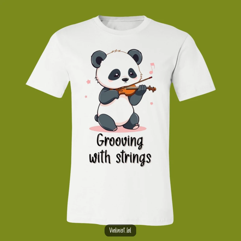 Funny Panda Music T-Shirt: Playful Vibes with Violin Melodies