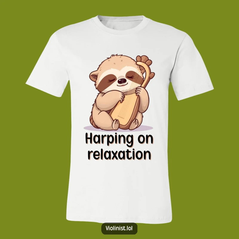 Funny Sloth Harpist T-Shirt: Wear Your Inner Chill!