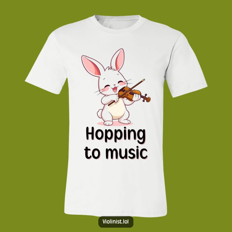Funny Bunny Violinist T-Shirt - Enthusiastic Musician Tee