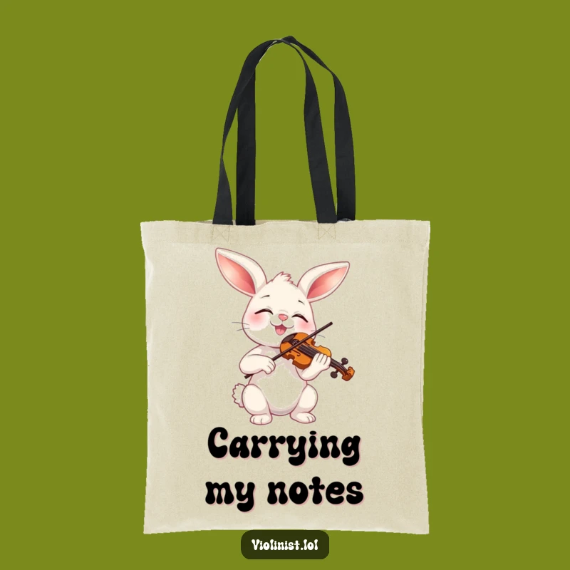 Funny Bunny Violinist Tote Bag: Carry Your Tunes in Style!