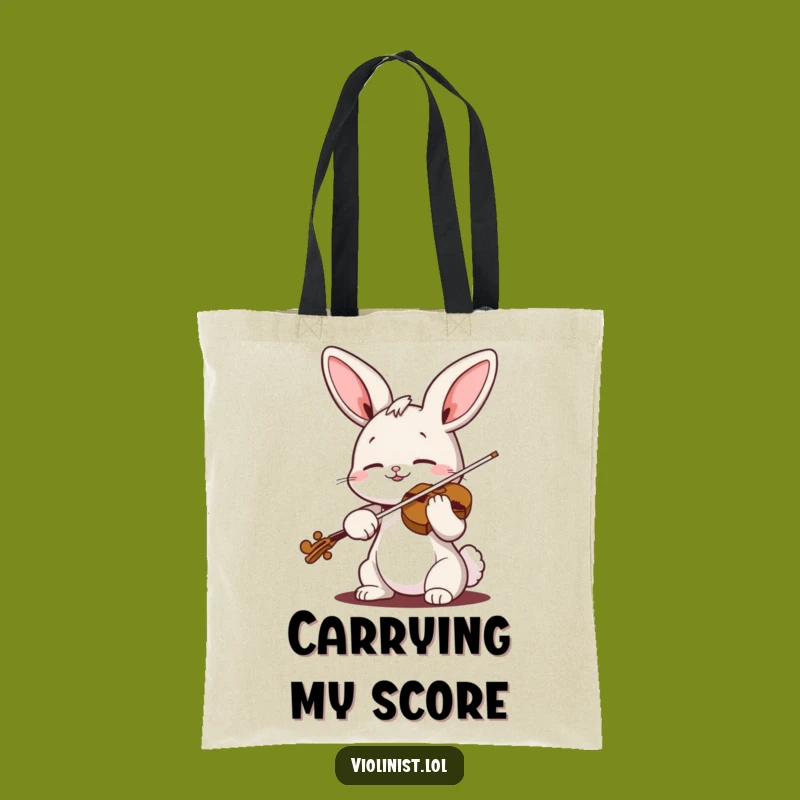 Funny Bunny Violin Tote Bag: Carry Your Tunes and Essentials with This Musical Accessory