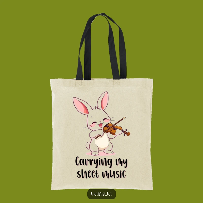 Funny Bunny Violinist Tote Bag - Carry Your Melody!