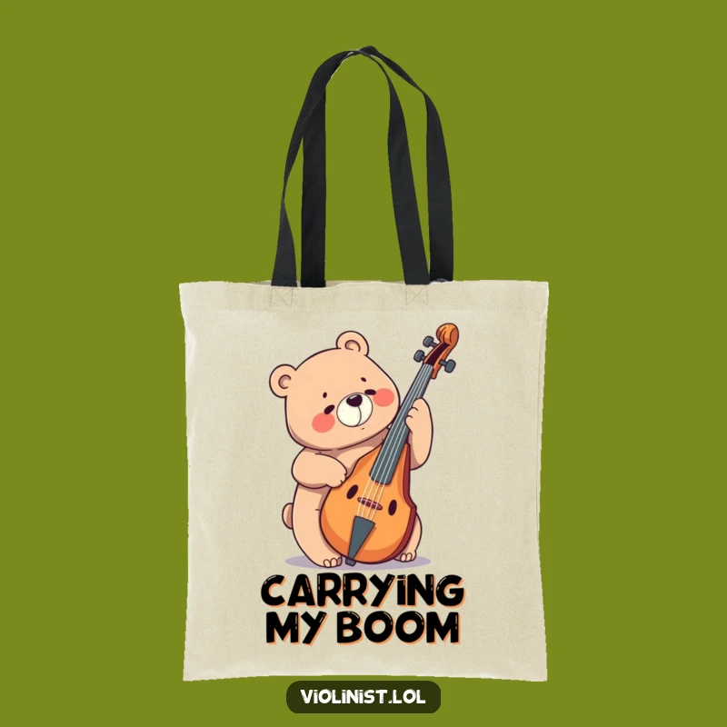 Funny Bear Cello Tote Bag: Carry Your Music and Joy!