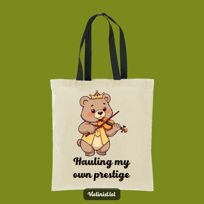 Funny Bear Violin Tote Bag: Carry Your Finesse with This Funny Gift