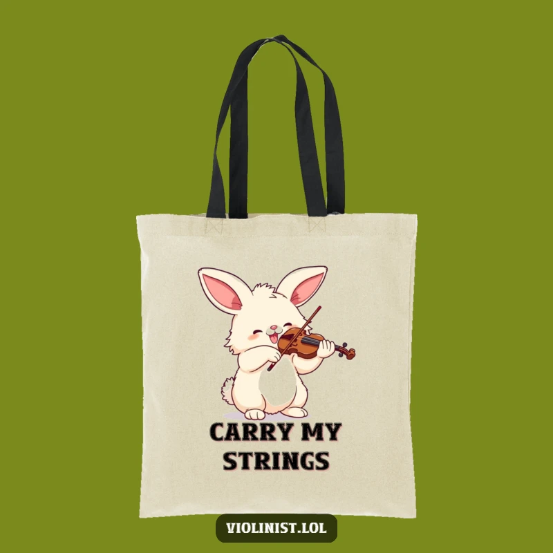 Funny Bunny Violinist Tote Bag - Carry Your Music with Humor!