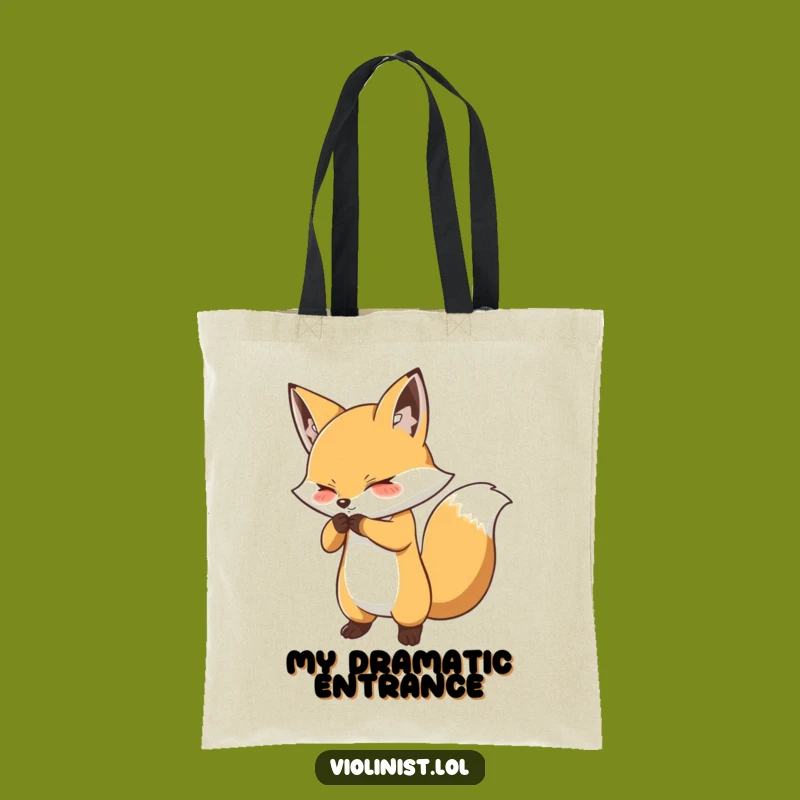 Funny Fox Bow Tote Bag: Carry Your Drama and Essentials with This Theatrical Accessory