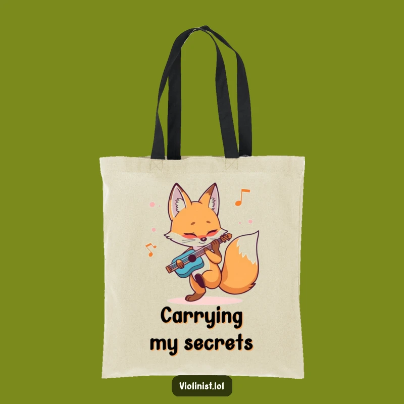 Funny Fox Musician Tote Bag A Determined Player's Accessory, Perfect Funny Gift