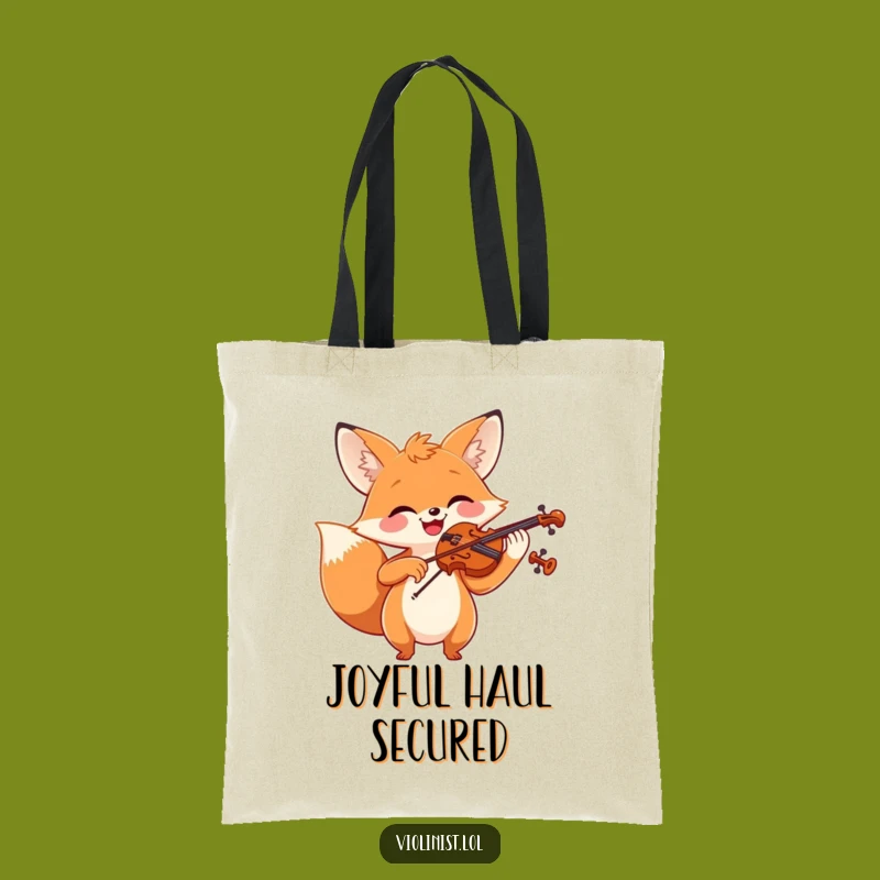 Funny Fox Violin Tote Bag: Carry Your Tune and Smiles with This Funny Gift